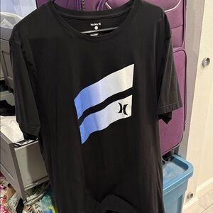 Hurley Black Tee with Blue Graphic